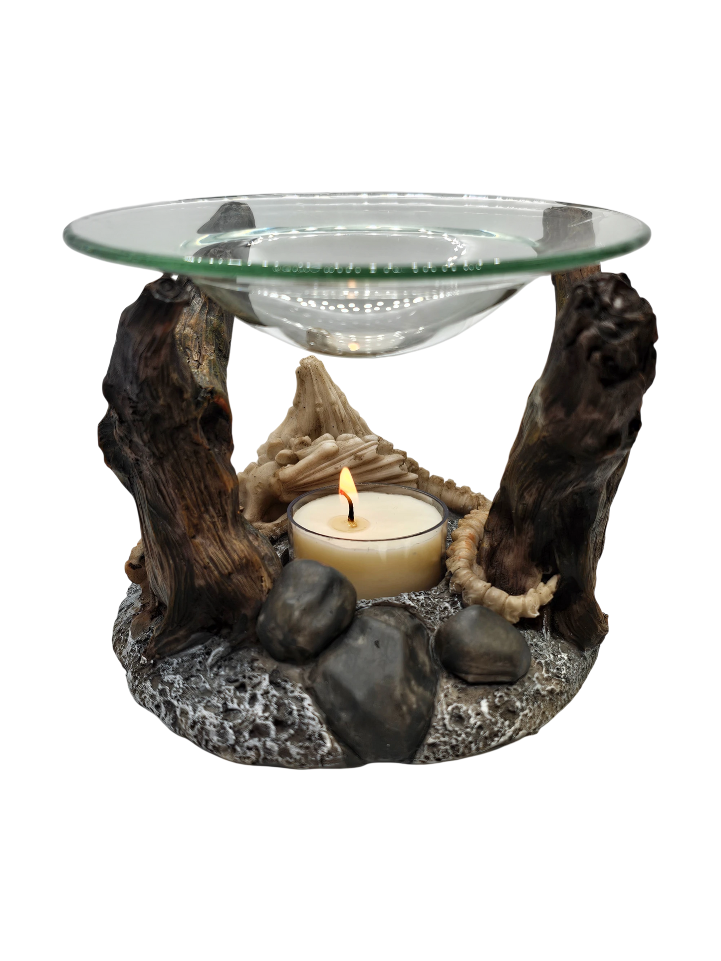 Oil Burner Dragon Bones Sleeping with Glass Dish