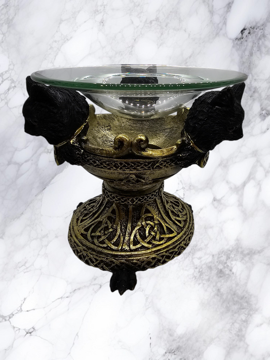New Arrival - Black Cat Oil Burner with Glass Dish