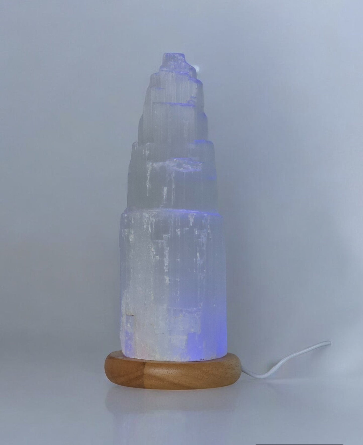 Selenite Tiered LED Lamp 33x10cm