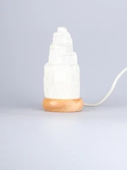 Selenite Tiered LED Lamp 10x5cm