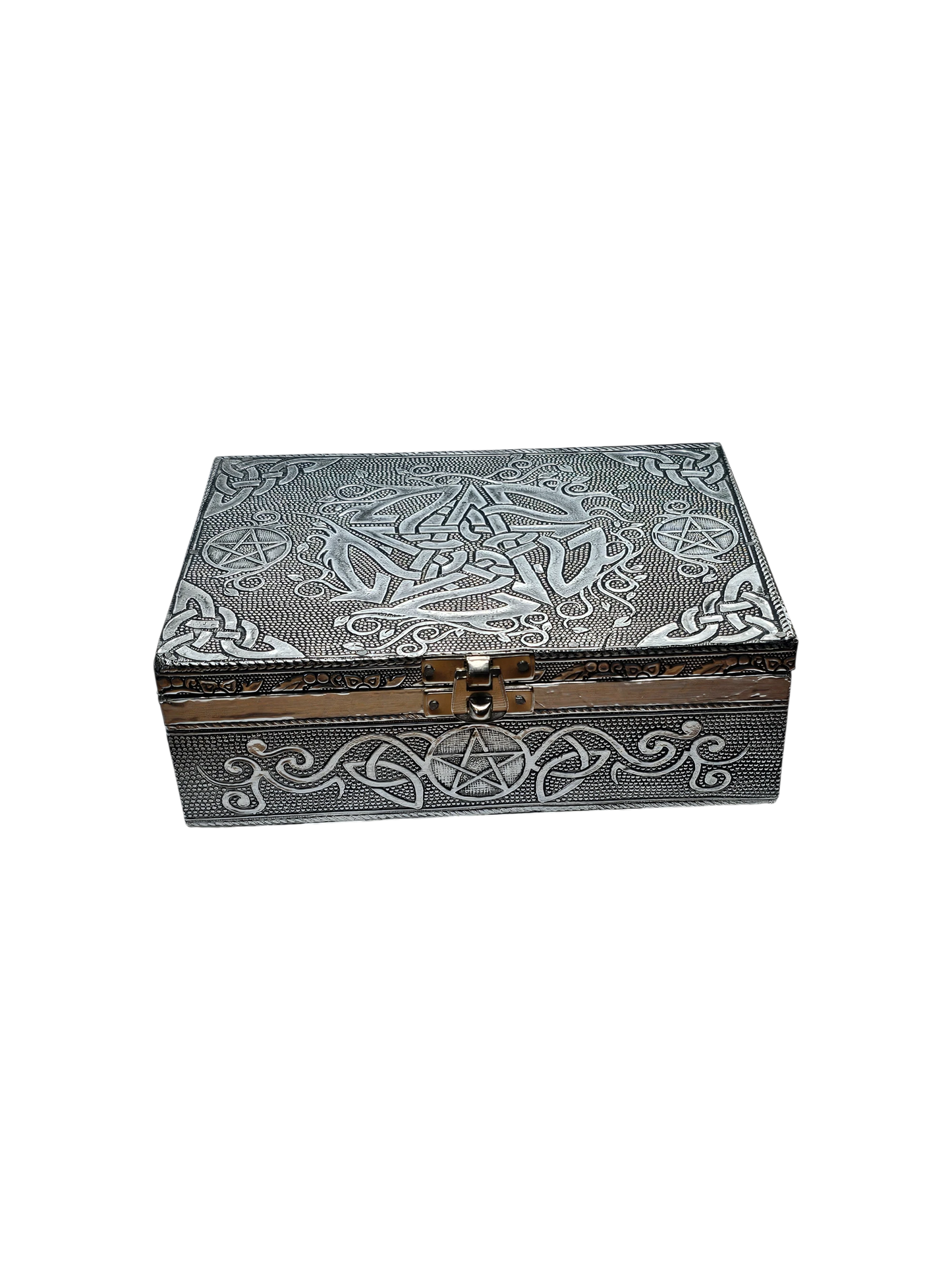 Silver Jewellery Box Celtic Pentagram