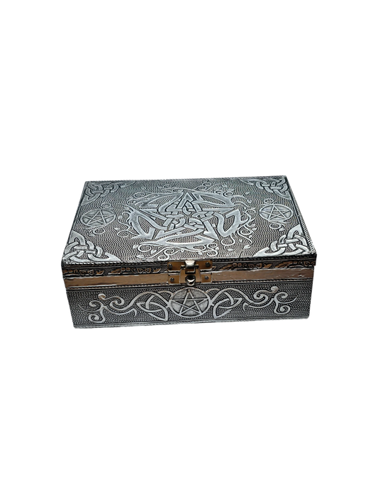 Silver Jewellery Box Celtic Pentagram