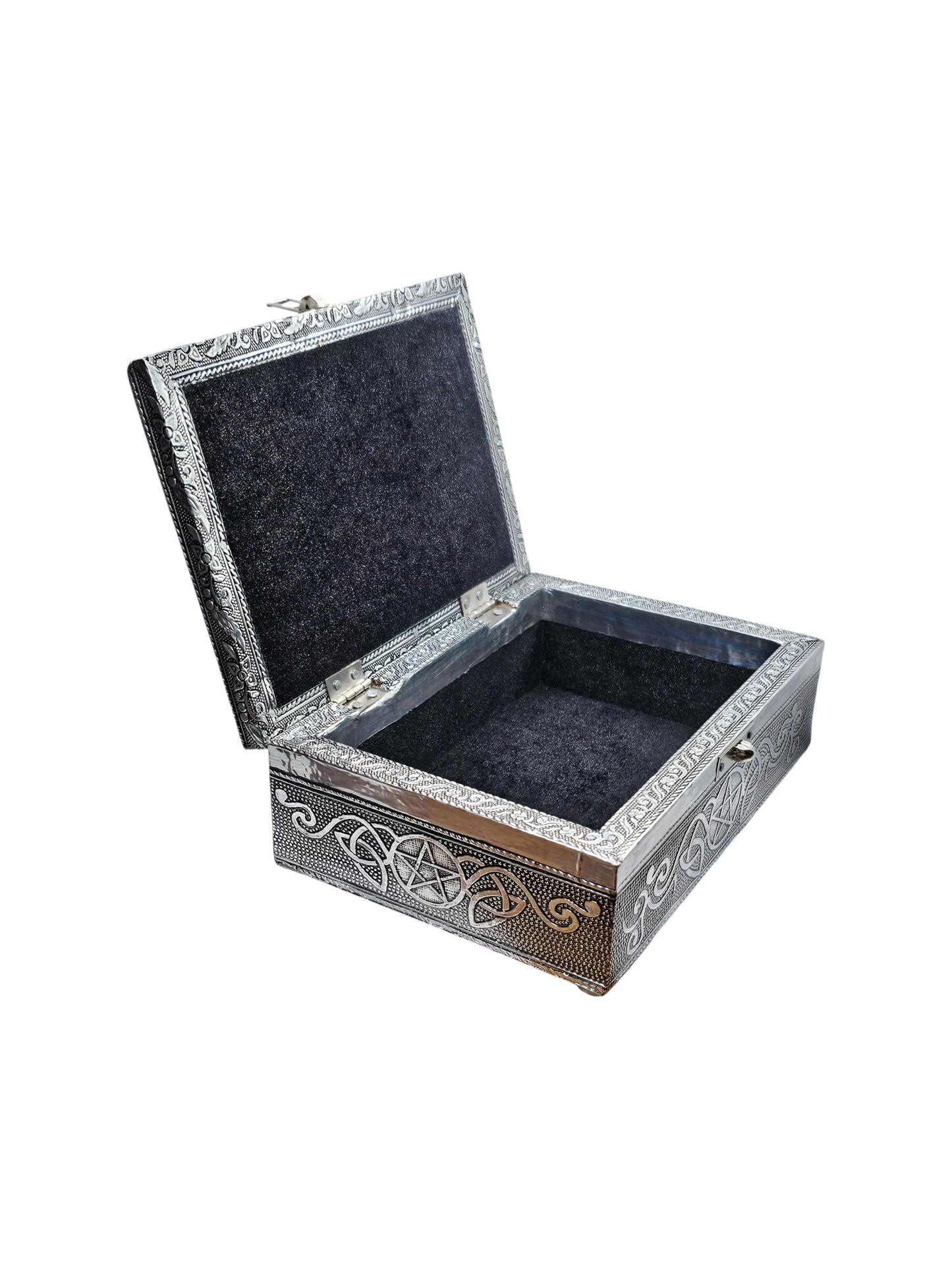 Silver Jewellery Box Celtic Pentagram