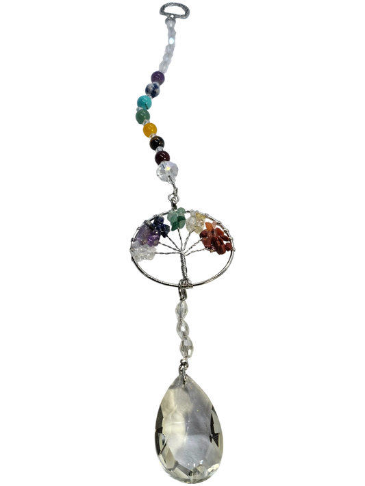 Tree of Life Suncatcher 7 Chakra Crystals